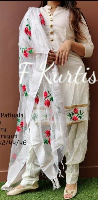 white salwar kameez with printed dupatta